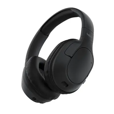 Belkin SoundForm Surround Bluetooth Kopfhörer, Over-Ear mit Geräuschunterdrückung, 60 Std. Akkulaufzeit, komfortabel, Schwarz