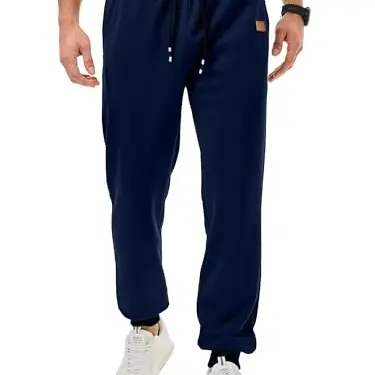 Herren Jogginghose Trainingshose Sporthose Fitness Jogger Sweatpants Casual Freizeit Marine Blau