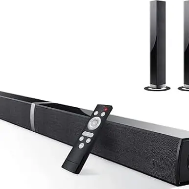 HoYLluDLL 2.0 Soundbar für Fernseher, 2-in-1, 3 EQ-Modi, 3D-Surround, Bluetooth 5.3, ARC/Optical/AUX