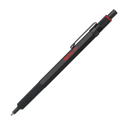 rOtring 600 Kugelschreiber, nachfüllbar, mittlere Spitze, schwarzer Schaft