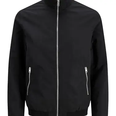JACK & JONES Herren Bomberjacke Jjerush Harrington, Schwarz, Größe M