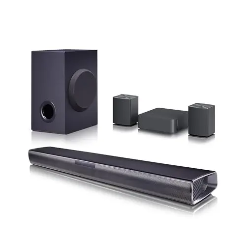 LG SQC4R 4.1 Soundbar mit kabellosem Subwoofer und Rücklautsprechern, Schwarz