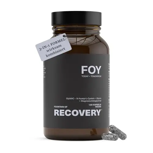 FOY® 3-in-1 GlyNAC und Magnesium, hochdosiert, vegan, 120 Stück