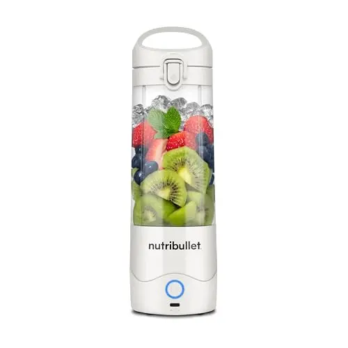 nutribullet Portable Smoothie Maker to go, 475 ml, kabellos, wiederaufladbar, für 15+ Mixvorgänge, tragbarer Mini Mixer, weiß