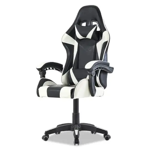 Walden Ergonomischer Gaming Stuhl Verstellbare Rückenlehne & Sitzhöhe Weiß