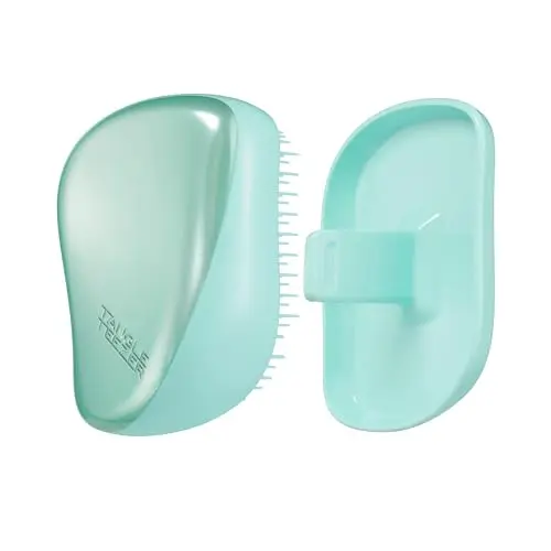 Tangle Teezer Compact Styler Entwirrende Haarbürste, reisefreundlich, mit Schutzhülle, für nasses und trockenes Haar, blaugrün