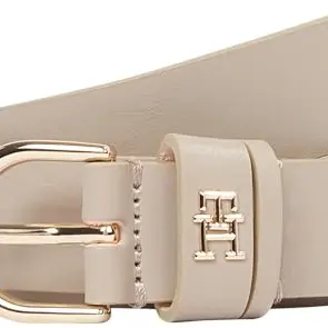 Tommy Hilfiger Damen Ledergürtel 2,5 cm Beige (Sandalwood) 80 cm