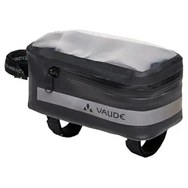 VAUDE Fahrrad Oberrohr-Tasche Phone Bag Proof, wasserdicht, für Mobilgeräte, mit Klarsichtfach, schwarz, Einheitsgröße