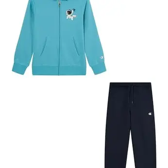 Champion Legacy Jungen Anzug mit Kapuze, durchgehendem Reißverschluss, Hellblau, Größe 68