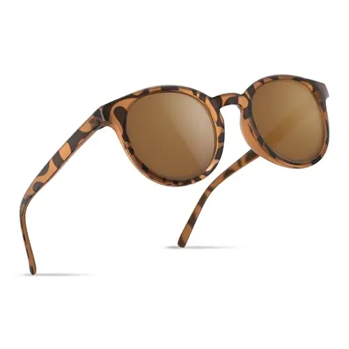 Gesruny Damen Sonnenbrille in Leopardenbraun, polarisiert, UV400 Schutz, klassisch & trendy