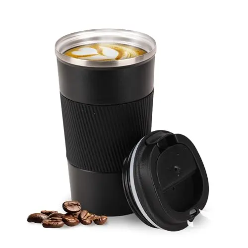 Smarthers Thermoskanne für Kaffee und Tee, Edelstahl, BPA-frei, 4-6 Stunden Kalt- und Warmhaltefunktion, zum Mitnehmen