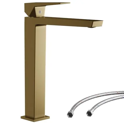 Mepplzian Wasserhahn Bad Einhandmischer, Gold, 230 mm Auslauf