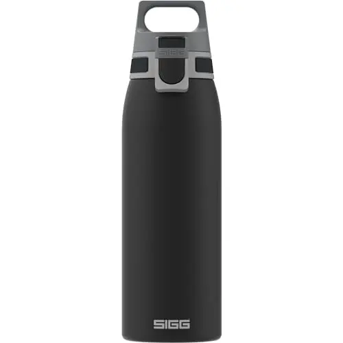 SIGG Edelstahl Trinkflasche Shield ONE Black - Auslaufsicher, BPA-frei - 1L