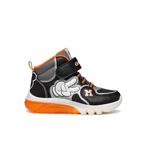 Geox J CIBERDRON Jungen Sneaker, Schwarz/Silber, Größe 37