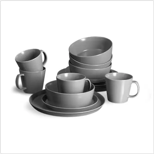 SPRINGLANE Geschirrset 16-tlg. Sweet Scandi für 4 Personen, Anthrazit, skandinavisches Design