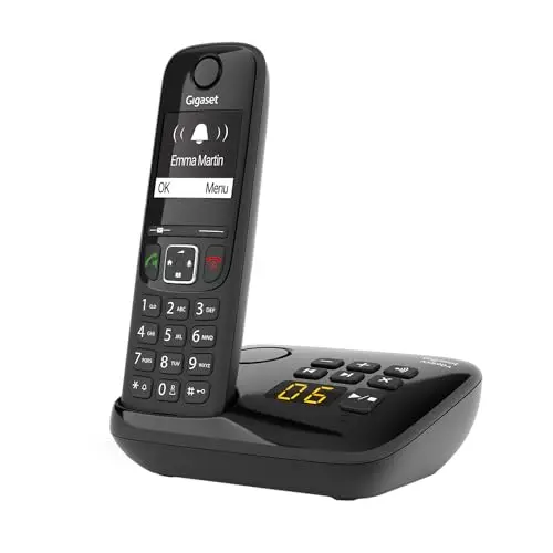 Gigaset AS690A DECT-Telefon mit Anrufbeantworter und Freisprechfunktion, schwarz