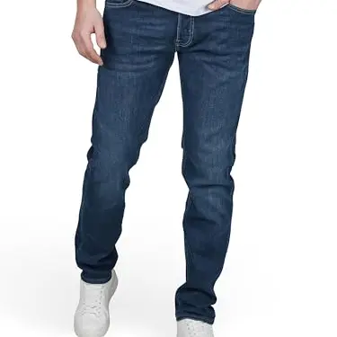 JACK & JONES Herren Slim Fit Jeans JJIGLENN, Blau Denim, Länge: 34, Weite: 30