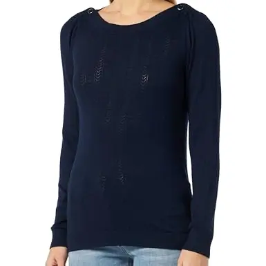 Naf Naf Damen Pullover Muse, Marineblau, Größe S