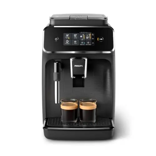 Philips 2200 Kaffeevollautomat – 2 Kaffeesorten, Milchaufschäumer, Touchdisplay, Keramikmahlwerk, Schwarz (EP2220/10)