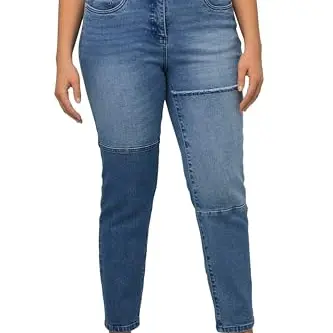 Ulla Popken Damen Jeans, Blue Denim, Größe 64