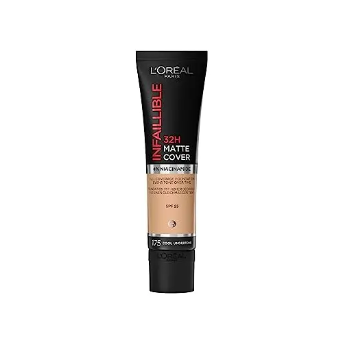 L'Oréal Paris Infaillible 32H Matte Cover Foundation, wasserfest & langanhaltend, Nr. 175 Cool, 30 ml