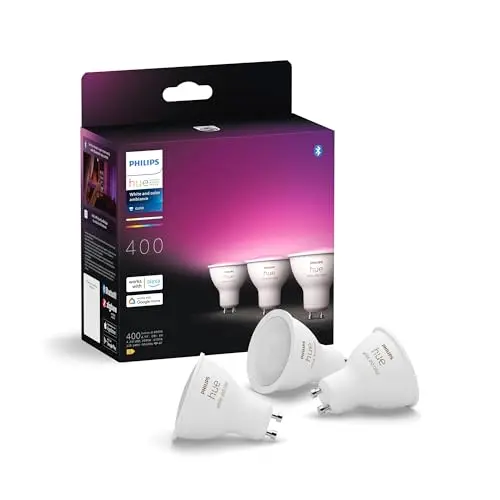 Philips Hue White & Color Ambiance GU10 LED Spot 3er Pack, dimmbare smarte Lampen für Hue Lichtsystem