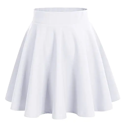 Bridesmay Damen Mini Skater Rock Sommer Gothic Cosplay Weiß 2XL
