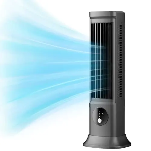 Goshyda Blattloser Tischventilator 10 Zoll – Tragbarer, leiser Ventilator mit 3 Geschwindigkeiten