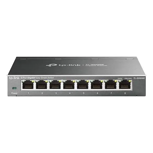 TP-Link TL-SG608E 8-Port Gigabit Smart Managed Switch mit Plug-and-Play und Metallgehäuse