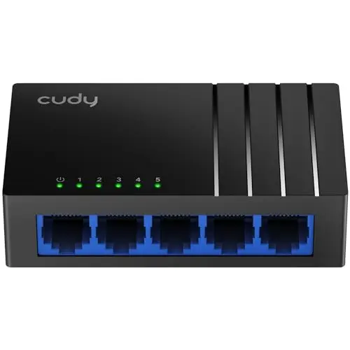 Cudy GS105D 5-Port Gigabit LAN Switch, Plug & Play Netzwerk Verteiler