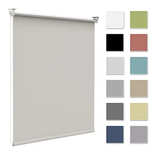 Verdunklungsrollo Creme 60x220cm - Hitzeschutz ohne Bohren