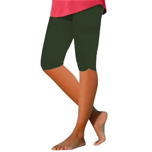 IQYU 3/4 Schlafanzughose Damen - Baumwolle Sportleggings für Sommer Outdoor & Jogging
