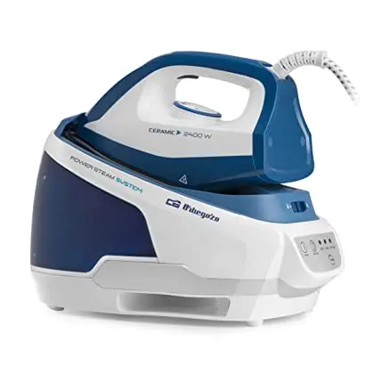 Orbegozo VP 8600 Dampf- und Trockenbügelstation, 2 Betriebsmodi, Selbstreinigung, 2 l Wassertank, 2400 W, Weiß-Blau