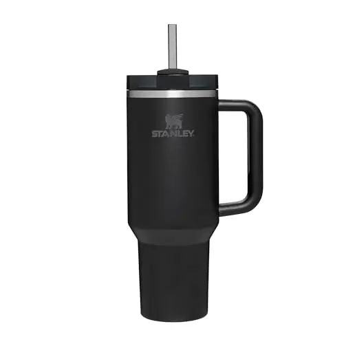 STANLEY Quencher H2.0 Flowstate Trinkflasche 1,2L Edelstahl, mit Strohhalm, isoliert, spülmaschinenfest, BPA frei, schwarz