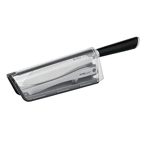 Tefal Eversharp Santokumesser mit Messerschärfer, 16.5 cm, Schwarz