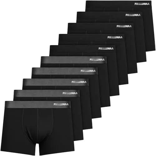 Fullluwaa Herren Boxershorts 10er Pack Baumwolle, Atmungsaktiv und Bequem