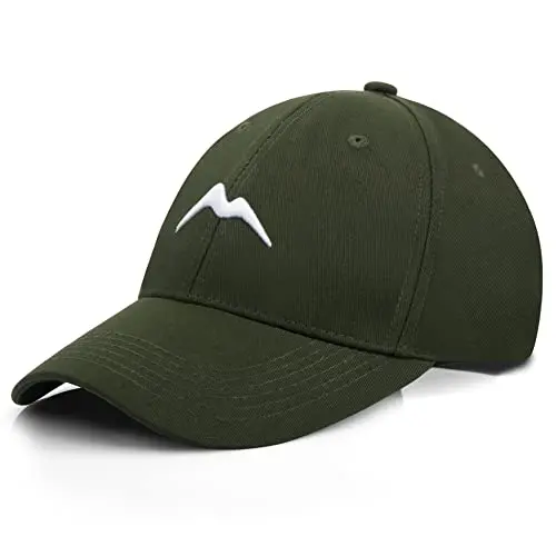 Momoshe Cap Herren Damen Basecap Armeegrün Baumwoll Baseballkappe, atmungsaktiv, verstellbar für Outdoor, Polo, Golf