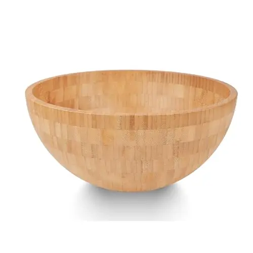 TARUNMO Große Holz-Salatschüssel für Salat oder Gemüse, 28x13 cm