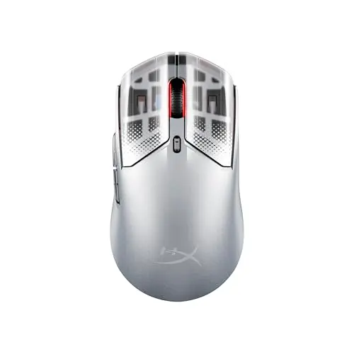 HyperX Pulsefire Haste 2 Kabelose Gaming-Maus, ultraleicht, 120h Akku, 26K Sensor, Silber