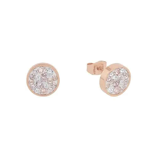 s.Oliver Damen Ohrstecker aus Edelstahl in Roségold
