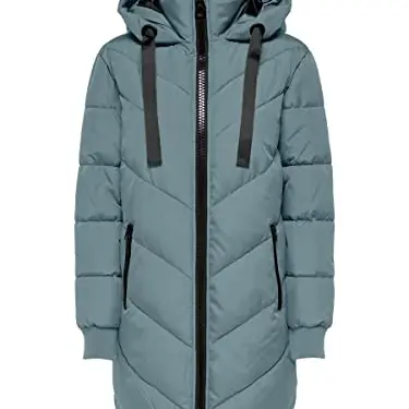 JACQUELINE de YONG Damen Steppjacke JDYSkylar Padded mit Kapuze Stormy Weather/Black S