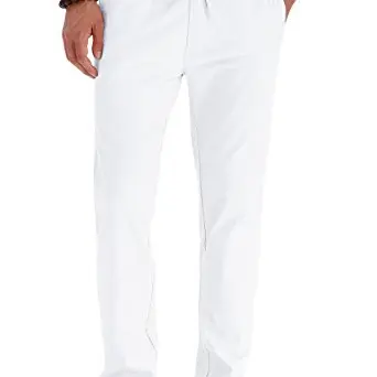 Ninee Leinenhosen Herren mit elastischer Taille - Casual Yoga Strandhosen in Pure White (Größe 30)