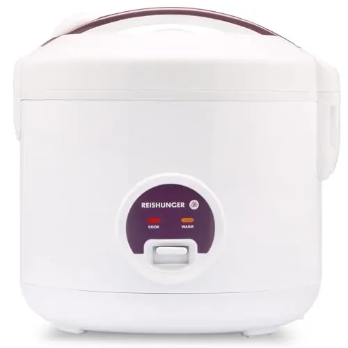 REISHUNGER Reiskocher & Dampfgarer für 1-6 Personen - Schnelle Zubereitung mit Warmhaltefunktion, Weiß