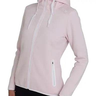 TCA Damen Hoodiekleid mit Kapuze und Reißverschlusstaschen, Rosa, Größe M