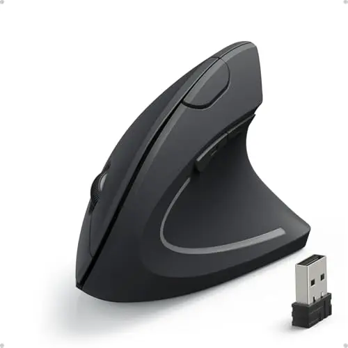 Anker Wireless Vertikale Ergonomische Maus für Windows und Mac, Kabellos, 5 Tasten, 800/1200/1600 DPI