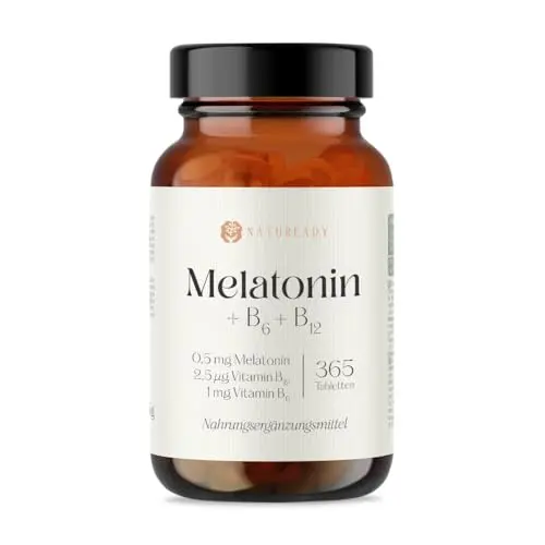 Melatonin 0,5 mg mit Vitamin B6 & B12 – 365 Tabletten – GMO-frei