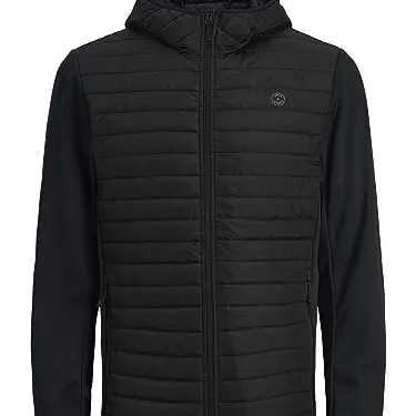 Jack & Jones Herren Wattierte Noos Jacke, Schwarz, Größe L