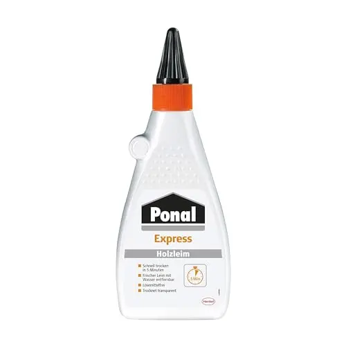 Ponal Express Holzleim, wasserfest, schnell trocknend, vielseitig einsetzbar, 550g