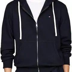 Tommy Hilfiger Fleece Kapuzenpullover Herren, Blau (Desert Sky), M