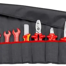 KNIPEX 15-teilige Werkzeug-Rolltasche für elektrische Anlagen, isolierte Werkzeuge